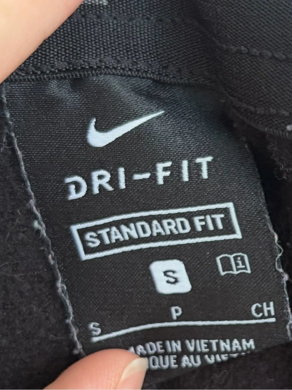 Nike Black Dri-FIT Standard Fit Pants with Grey Logo